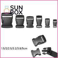 SUN BOX 2/5/10/20/30 pcs 6 ขนาด ฮาร์ดแวร์ Dual สายรัดกระเป๋า พลาสติกสีดำ ล็อคสร้อยข้อมือ Paracord หัวเข็มขัดโค้ง อะไหล่เข็มขัดเป้ หัวเข็มขัดด้านข้าง