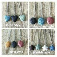 Colorful Round Hearts Starfish Stone Diffuser Necklace Aromatherapy Jewelry