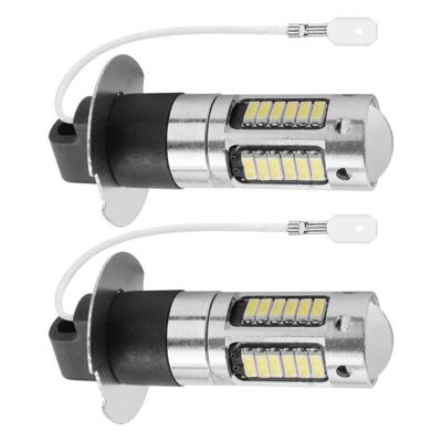 Replacement 4Pcs H3 Super Bright LED Fog Driving DRL Light Bulbs Kit 6000K White