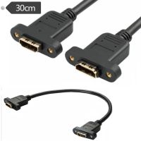 0.3m 1Ft HDMI Compatible Female to Female Panel Mount Extension Gold Plated Cable Wires  Leads Adapters