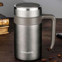 [COD] Fuguang insulation cup with handle office 304 stainless steel mens simple adult business tea water separation