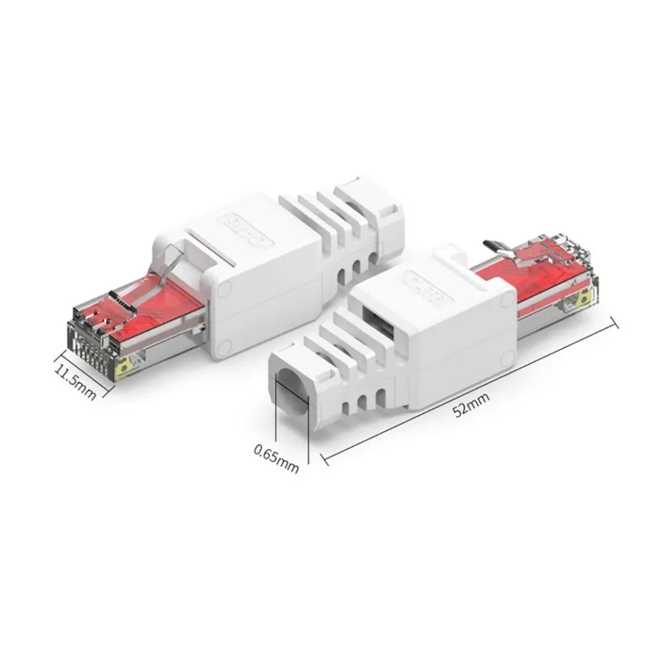 RFHFHTRE Computer CAT6A Crystal Head Plug Ethernet Cable Networking Tool-less  Connector Ethernet Terminals RJ45 Connector RJ45 Plug