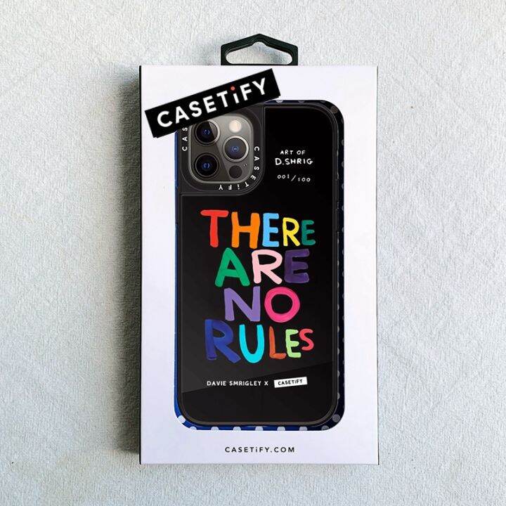 Original David Shrigley CASETiFY No Rules Plating Black Glass For
