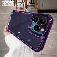 HOCE สีลูกอมนิ่มใสโทรศัพท์เคสสำหรับไอโฟน15 14 13 12 11 Pro Max 14Plus 13 Mini 11 12 13 Pro ฝาหลังกันกันชนหล่นที่ชัดเจน