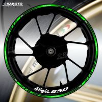 RZMOTO 17 Inch Motorcycle Front Rear Decal Wheel Hub Waterproof Reflective Rim Stickers For KAWASAKI NINJA650 EX650