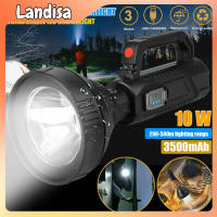 Led Searchlight Portable 3-level Mode Super Bright Rechargeable Flashlight Handheld Strong Light Spotlight For Camping