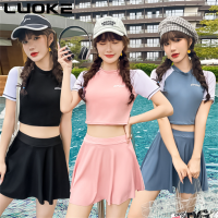 Luoke 2019 ใหม่ One P iece ของชุดว่ายน้ำลูกไม้อนุรักษ์นิยมหญิงอาบน้ำชุดว่ายน้ำสำหรับผู้หญิง