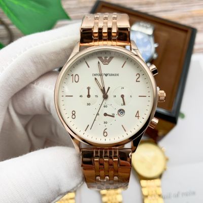 (สีโรสโกลด์เงิน) Original Armani นาฬิกาสำหรับผู้ชายแฟชั่นผู้ชายลำลองนาฬิกาควอตซ์2022ใหม่นาฬิกาสำหรับผู้ชาย
