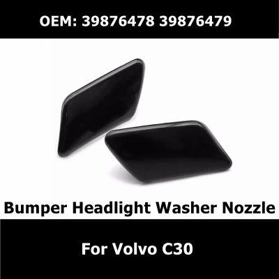 39876478 39876479 1Pair For Volvo C30 2007-2008 Left Right Front Bumper Headlight Washer Nozzle Cover Unpainted Car Essories