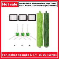 :{”》แปรง &amp; แปรงลูกกลิ้ง &amp; เครื่องกรอง Hepa สำหรับ Irobot Roomba I7 I7 + E5 E6ชุดเปลี่ยนชิ้นส่วนเครื่องดูดฝุ่นหุ่นยนต์