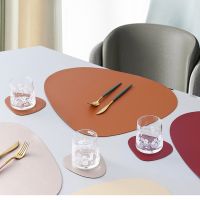 1Pcs PU Leather Placemats for Table Waterproof Non-Slip Table Mat Set Coaster Set Cup Wine Mat Tableware Pad Napkin for Kitchen