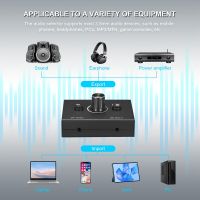 3.5mm Audio Switcher, 2 Input 1 Output/1 Input 2 Output Audio Splitter Switcher, Audio Switcher Box,One-Key Mute Button