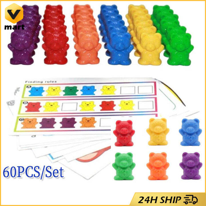 Moulty Counting Bears Montessori Educational Sorting Rainbow Toys for 3 Year Old Boys and Girls