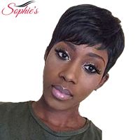 Sophies Short Human Hair Wigs For Women Brazilian Natural Wave Non-Remy Human Hair No Smell H. ANNA Wigs Bouncy 4.5inches 61g