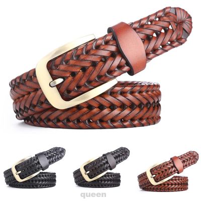 Men Women Woven Handmade Retro Classic Soft Buckle Casual Jeans Belt Durable Hand Knitted Leather
