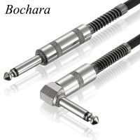 Bochara 1/4 Jack 90 Derajat 6.5Mm untuk 6.5Mm Audio Mono Kabel Pria untuk Pria untuk Gitar Listrik Mixer Amplifier 1.8M 3M 5M 10M