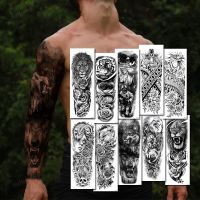 hot【DT】 Large Arm Sleeve Snake Medusa Temporary Sticker Poseidon Aquaman Fake Tatoo