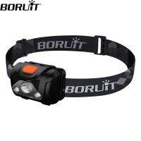 【lz】►  Boruit  led mini farol 4-mode abs farol ipx4 à prova dwaterproof água cabeça tocha por aaa bateria fshing caça lanterna