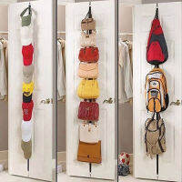 Cherful655ปรับ8ตะขอเหนือประตู Strap Rack Organizer กระเป๋าทรงหมวกชั้นวางเสื้อผ้าเสื้อคลุม Organizer ผู้ถือแขวนตู้