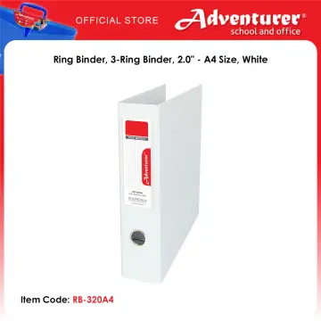 ADVENTURER RING BINDER 3-RING VB315A4 A4 1.5 INCHES D-TYPE WHITE - OFFICE  SUPPLIES