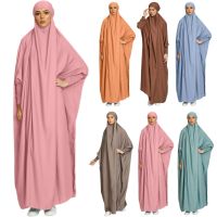 ชุดเสื้อคลุมมุสลิมมีฮู้ด9สี,ชุดสวดมนต์ผู้หญิง Gamis Arab ชุดฮิญาบสวมหัว Kaftan Jilbab