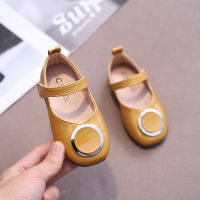 Nice 3D Ring Children Footwear for Girls Princess Shoes Fashion Solid Color Kid Mary Jane Girls Leather Shoes Toddler E11273