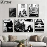 2023◕❖ Classic Car Bus Vintage Posters And Prints Woman Dog Nordic Poster Black And White Wall Art Canvas Painting Pictures Home Decor