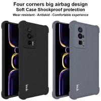 สำหรับ Xiaomi Redmi K60 5G/K60 Pro 5G/Poco F5 Pro 5G IMAK เคสป้องกันแบบล้อมรอบเคสกันกระแทก TPU แบบนิ่มสีดำด้านสีเทาขนาด6.67นิ้ว