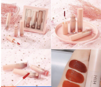 HIH Peach Blossom lip glage เซตลิป โทนแดงก่ำ เซต3แท่ง**ของแท้ พร้อมส่ง