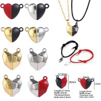 5 Sets Love Heart Shaped Magnetic Connected Clasps Beads Charms End Caps for DIY Couple Bracelet Necklace Making