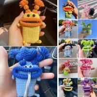 shangdjh Handmade Crochet Car Key Holder Keychain Handmade Knitting Pendant Fits All Car Keychain Knitting Wool Ornaments For Auto Gift