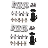 ♧ Camera Screw 42 Pcs 1/4 Inch 3/8 Inch Converter Threaded Screws 1/4Inch Hot Shoe Adapter Mount Camera Ball Head Set