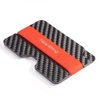 NewBring 100 Real Compact Carbon Fiber Mini Money Clip Credit Card Sleeve ID Holder With RFID Anti-Thief Card Wallet