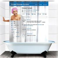 Funny Social Facebook SNS Shower Curtain Bathroom Waterproof Fabric