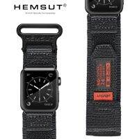 HEMSUT สายนาฬิกาไนลอนสำหรับนาฬิกา40 41 45 40 44 49มม. สำหรับ Iwatch 7 5 6 Se 2 3 38มม. 42มม. สายรัดข้อมือกีฬาระบายอากาศได้ดี