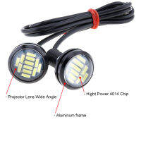 KUMSUN 10 Pcs 23Mm Eagle Eye High Power 4014 12SMD สีขาว12V รถหมอก DRL หลอดไฟย้อนกลับที่จอดรถสำรอง