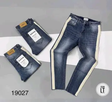 QUẦN BAGGY JEANS NAM SỌC LINE TRẮNG - MuaZii