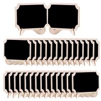 30Pcs Mini Chalkboard Sign Food Labels for Party Buffet, Wooden Small Chalk Board Signs (Rectangle )