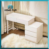 Home Fur โต๊ะทำงาน โต๊ะเครื่องแป้ง สีขาว สไตล์มินิมอล ดีไซน์เรียบหรู มาพร้อมลิ้นชักเก็บของ ❌ ไม่มีเก้าอี้แถม ❌