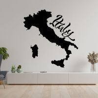 Italy Map Wall Sticker Vinyl Home Decoration Interior Art Decals Office Decor Country Map Travel Murals Removable Wallpaper AA48