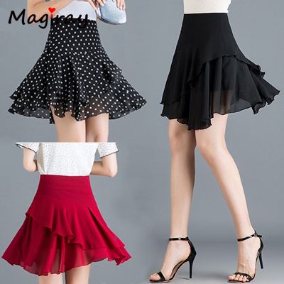 【CC】☼❈  Ruffle Pleated Skirt Wrap Korean Waist A Dot