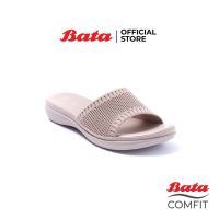 Bata Comfit บาจา คอมฟิต รองเท้าเพื่อสุขภาพ รองเท้าแตะใส่ลำลอง นุ่มสบาย สูง 1 นิ้ว สำหรับผู้หญิง รุ่น Moldi สีเบจ 6618898