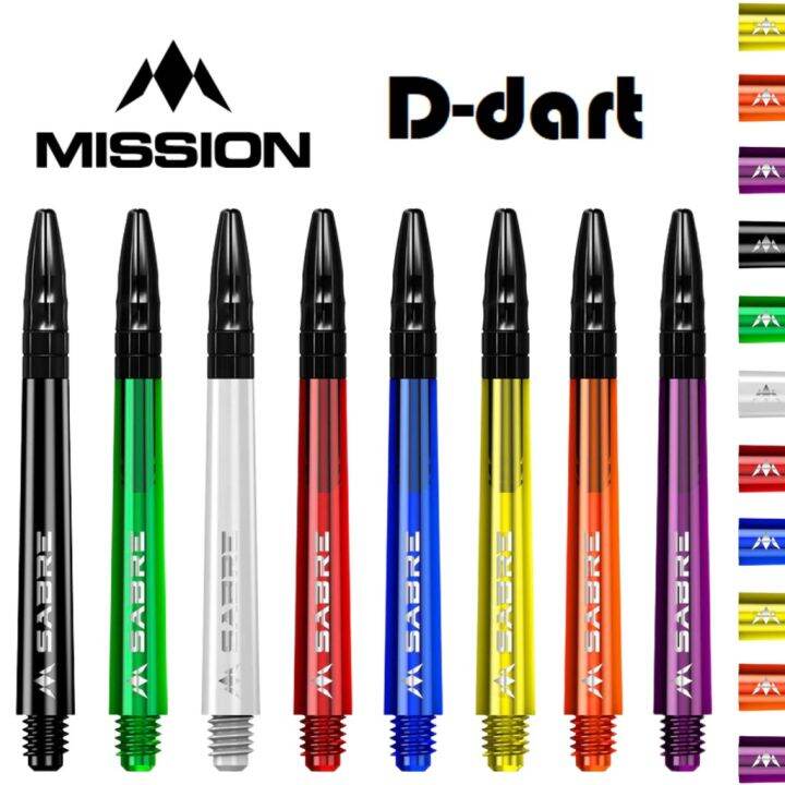 MISSION DART SHAFTS SABRE BLACK TOP DART SHAFT/STEM FOR SOFT TIP AND