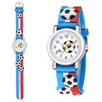 【YF】┅☜﹍  2023 Cartoon 3d Trend Watches Boy Fashion Students Children Football Pattern Dropshipping