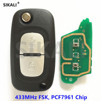 【♘COD Free Cas♘】 haokao5 Sikali กุญแจรถยนต์รีโมทสำหรับ Renault Clio Kangoo Twingo Wind 433Mhz พร้อมชิป Id46 Pcf7961 Va2ใบมีด