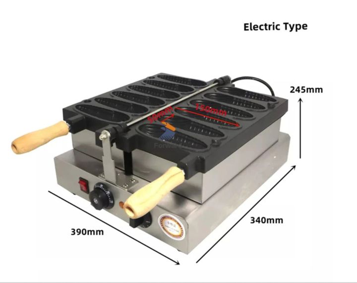 เครื่องทำวาฟเฟิล-เครื่องวาฟเฟิลข้าวโพด-corn-waffle-maker-baker-non-stick-6pcs-ใช้ไฟฟ้า