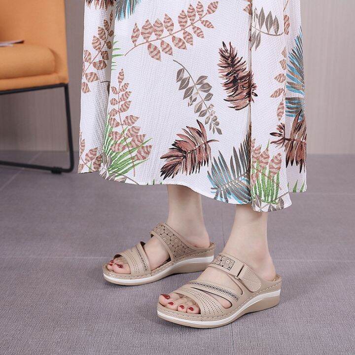 2023-new-occident-sandals-female-buckles-suture-cross-border-thick-high-heeled-big-yards-comfortable-slippers