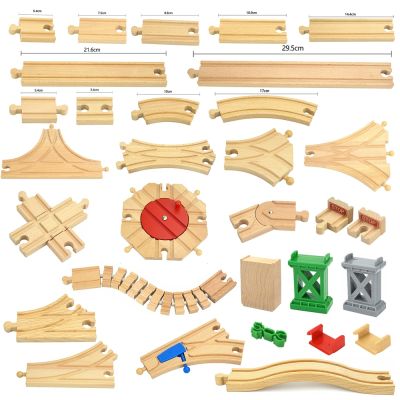 Wooden Track Railway Toys Beech Wooden Train Track Accessories Fit Biro All Brand Tracks Educational Toys for Children