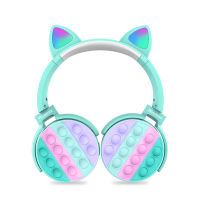 2022 New Decompression Headset Wireless Bluetooth Headset Light-Emitting Cat Ear Foldable Stereo Headset wireless headphones