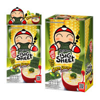 เถ้าแก่น้อย บิ๊กชีท สาหร่ายทอดแผ่น รสคอร์นซุป 3.5 กรัม x 12 ซองTaokaenoi Big Sheet Japanese Style Crispy Seaweed Corn So